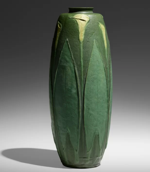 Rare and Exceptional vase with calla lilies